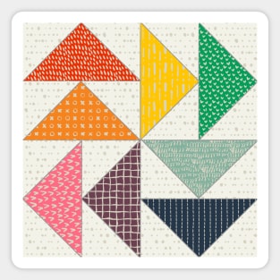 Rainbow Modern Flying Geese Quilt Block Magnet